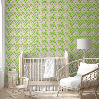 Enchanted Green Tree Farm Pattern Wallpaper