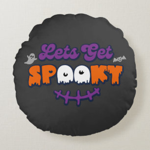 Enchanted Halloween Hauntings Let's Get Spooky Round Cushion