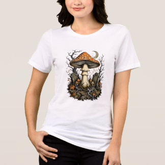 Enchanted Halloween Mushroom Vintage Gothic Forest Tri-Blend Shirt