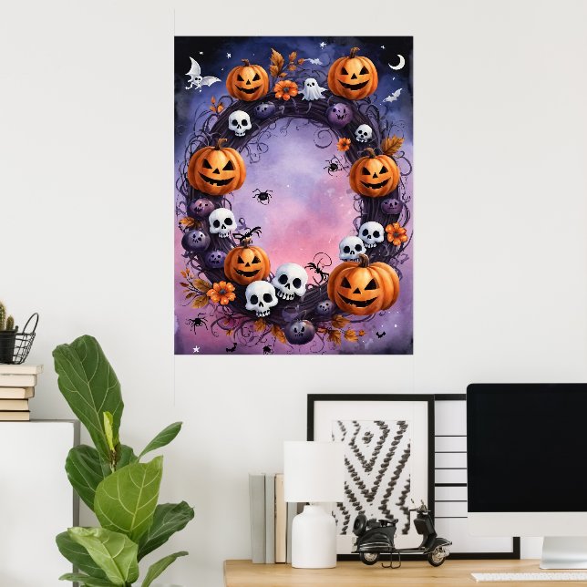 Enchanted Halloween Wreath Poster (Home Office)