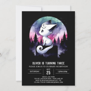 Enchanted Happy Cat Birthday  Invitation