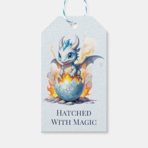 Enchanted Hatchling Blue Dragon Gift Tags
