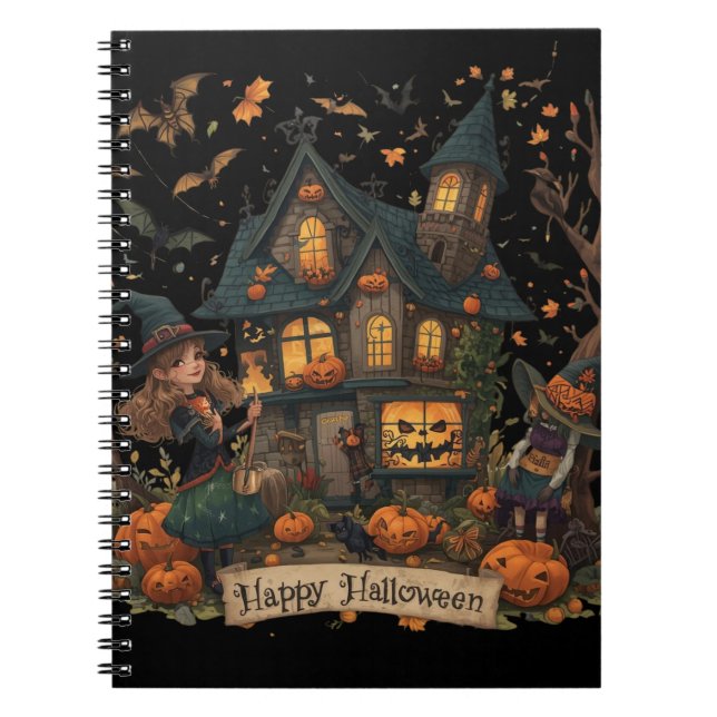 Enchanted Haunted House Halloween Notebook (Front)