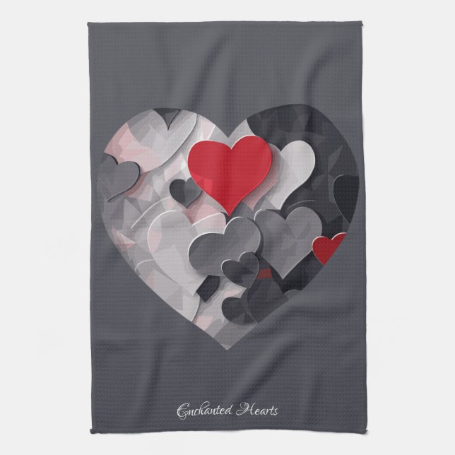 Enchanted Hearts Tea Towel (Vertical)