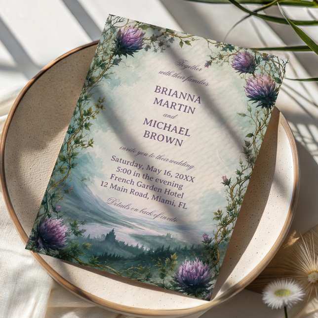 Enchanted Highland Thistle Invitation (Creator Uploaded)