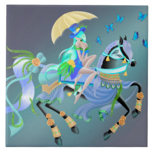 Enchanted Horse Ride Ceramic Tile