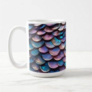 Enchanted Hues: Allure of Pastel Mermaid Scales Coffee Mug