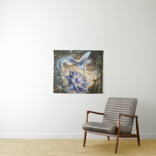 Enchanted Hummingbird & Moon Blossom. Tapestry