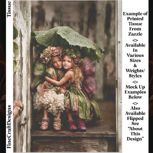 Enchanted Hydrangea Fairies In Rain ED2L Decoupage Tissue Paper