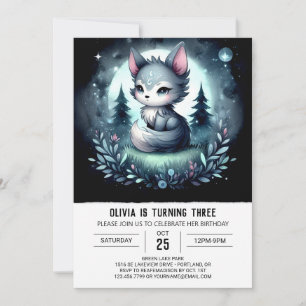 Enchanted Jungle Wolf Birthday  Invitation