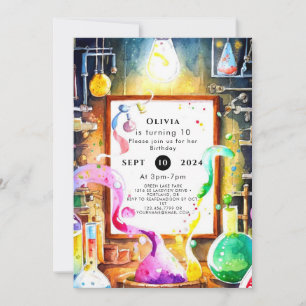 Enchanted Kids' Chemistry Scientist Birthday Invitation