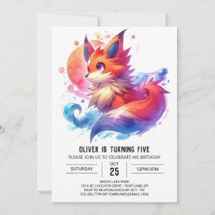 Enchanted Kids Fox Birthday Invitation