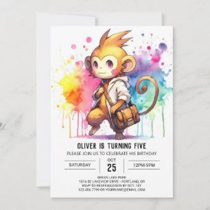 Enchanted Kids Monkey Birthday Invitation