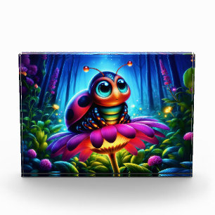 Enchanted Ladybug soft glowing fantasy flower Photo Block