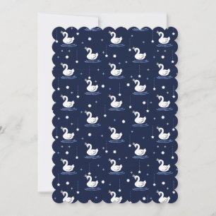 Enchanted Lake - Graceful Swan Pattern Design Holiday Card