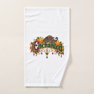 Enchanted Leopard Jewelled Elegant Halloween Purpl Hand Towel