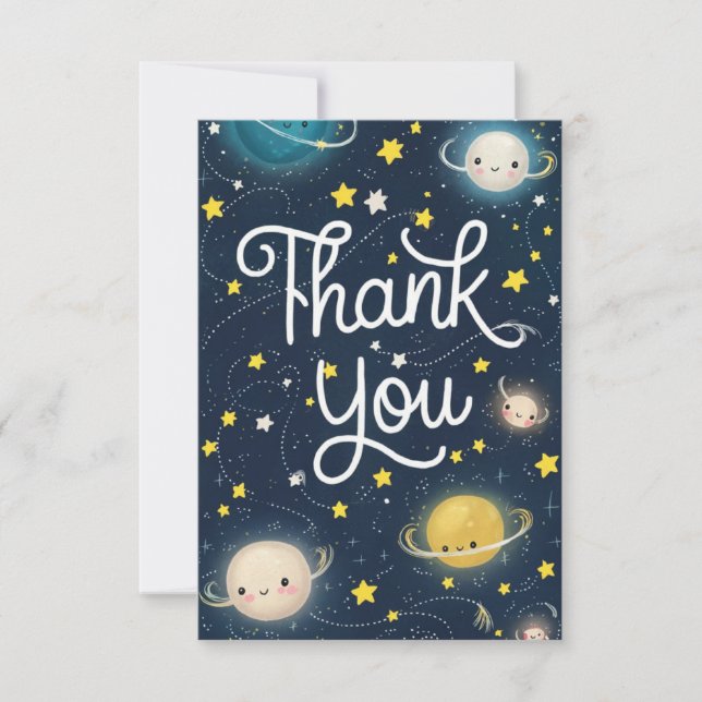 Enchanted Lovely Heaven Celestial Thank You Card (Front)
