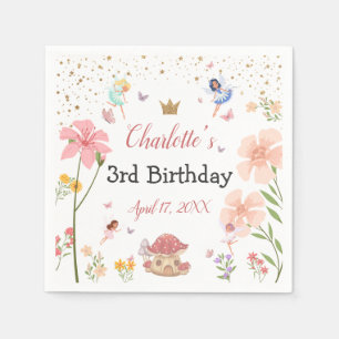 Enchanted Magical Garden Fairy Forest Birthday Napkin