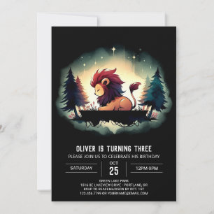 Enchanted Magical Lion Birthday  Invitation