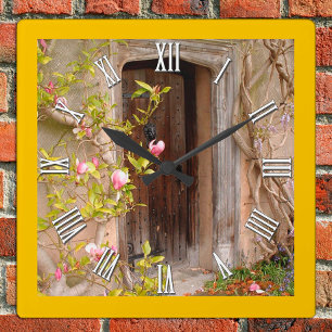 Enchanted Magnolida Garden & Secret Door, Magic Square Wall Clock