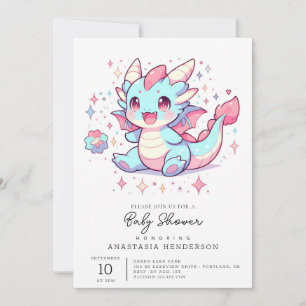 Enchanted Majestic Dragon Baby Shower Invitation