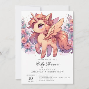 Enchanted Majestic Unicorn Baby Shower Invitation
