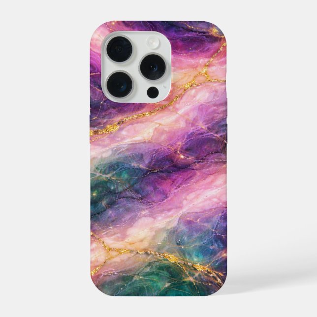 Enchanted Marble with Gold Veining iPhone Case (Back)