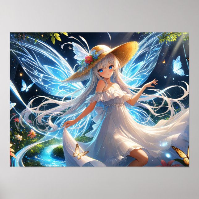 Enchanted Meadow Fairy Fantasy Elegance Poster (Front)