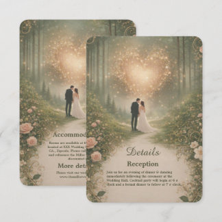 Enchanted Medieval Heart Forest Romantic Wedding Enclosure Card