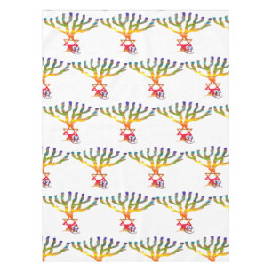 Enchanted Menorah Tree Stump Tablecloth
