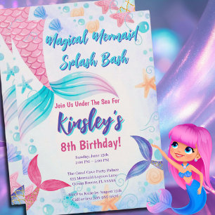Enchanted Mermaid Birthday Party Invitation