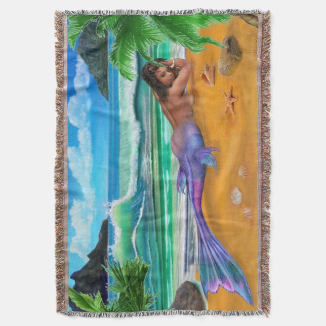 Enchanted Mermaid Throw Blanket (Front Vertical)