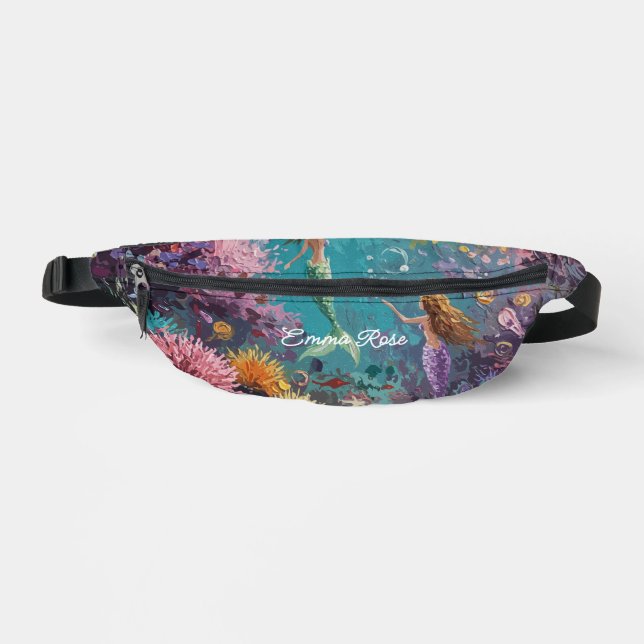 Enchanted Mermaid Underwater Scene Bum Bags (Front)