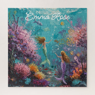Enchanted Mermaid Underwater Scene Jigsaw Puzzle