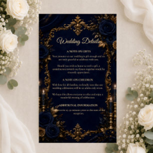 Enchanted Midnight Blue Autumn Wedding Enclosure Card