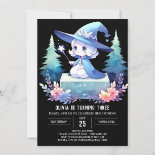 Enchanted Minimalist Wizard Birthday Invitation
