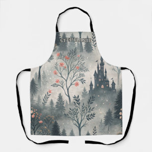 Enchanted Misty Forest with Dark Castle – Ethereal Apron
