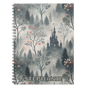Enchanted Misty Forest with Dark Castle – Ethereal Notebook