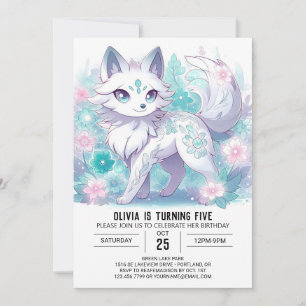 Enchanted Modern Wolf Digital Birthday Invitation