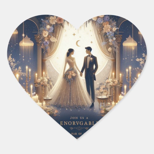 "Enchanted Moments: A Night to Remember" Heart Sticker (Front)