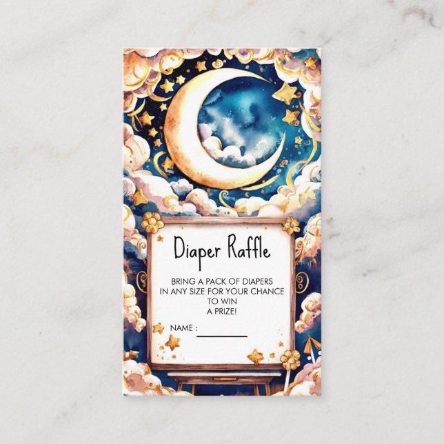 Enchanted Moon Celestial Baby Shower Enclosure Card (Front)