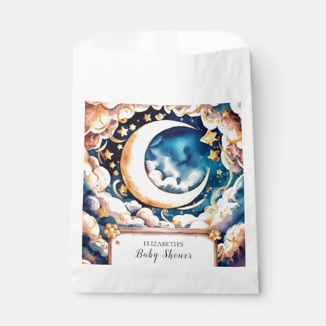 Enchanted Moon Celestial Baby Shower Favour Bag (Front)