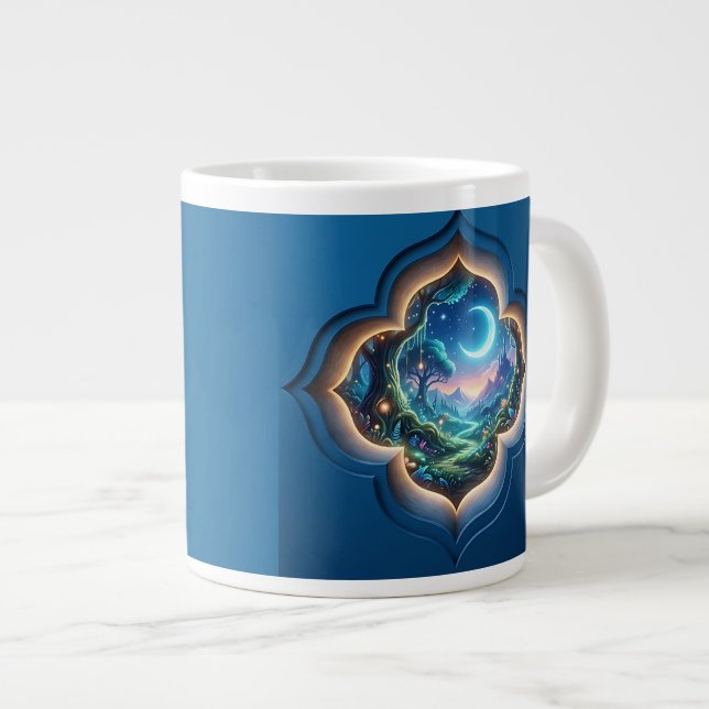 Enchanted Moonlight Forest Portal Gift Large Coffee Mug (Front Right)