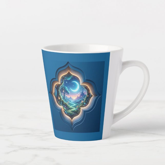 Enchanted Moonlight Forest Portal Gift Latte Mug (Right)