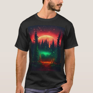 Enchanted Moonlit Forest with Fireflies T-Shirt