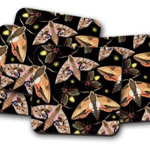 Enchanted Moth Nature-Inspired Cork Coaster Set
