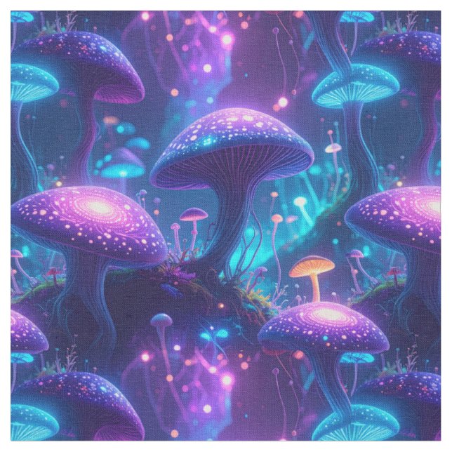 Enchanted Mushroom Fabric (Close Up)