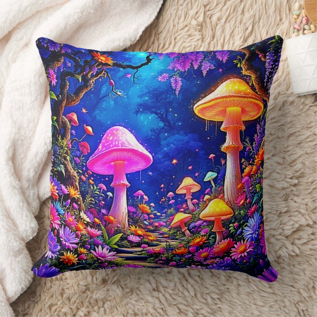 Enchanted Mushroom Forest Cushion (Blanket)