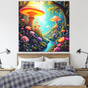 Enchanted Mushroom Forest Dream Canvas Print