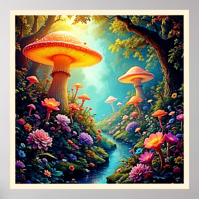 Enchanted Mushroom Forest Dream Poster (Front)